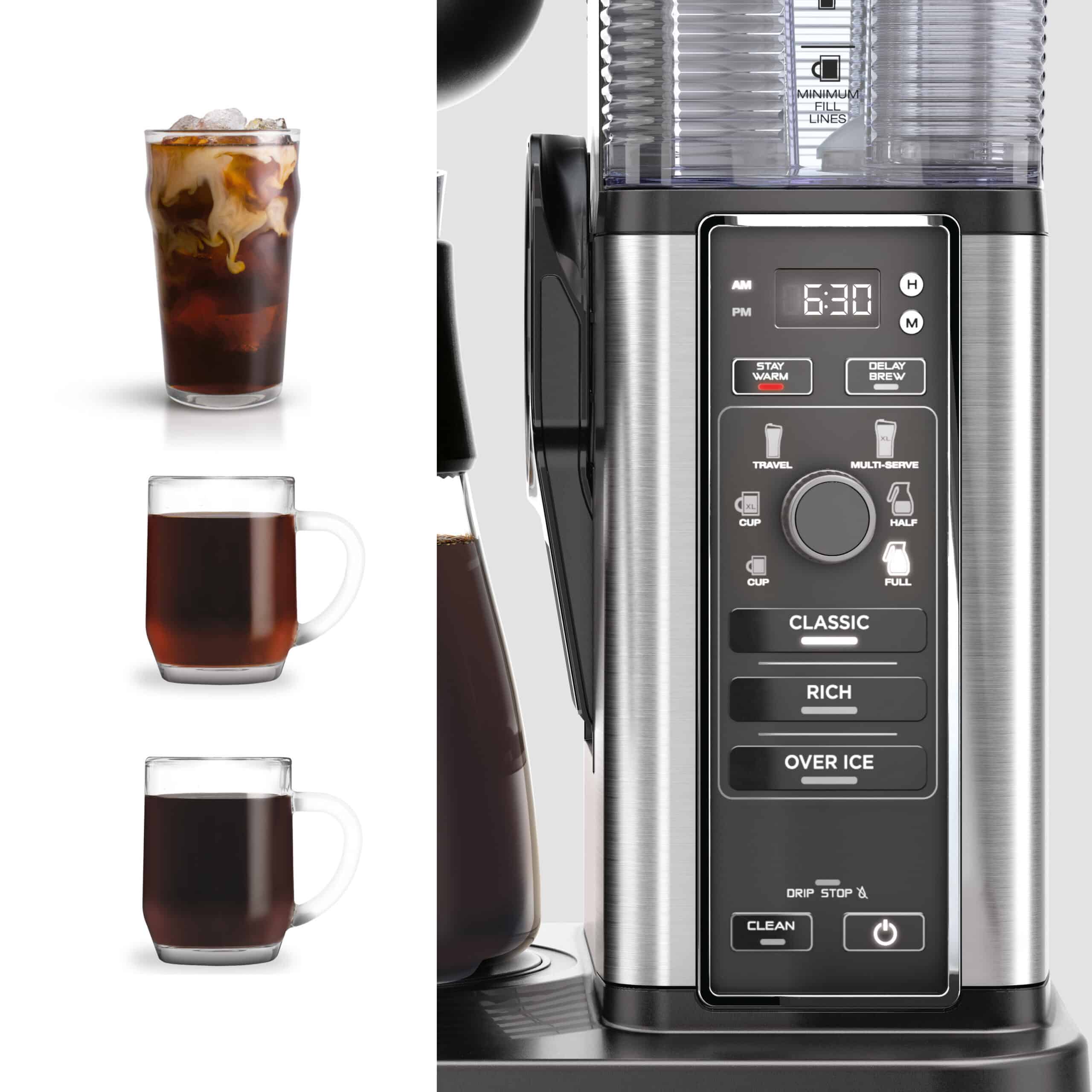 Ninja CM300 10 Cup Drip Coffee Maker, Hot & Iced Coffee, Stainless, Glass Carafe