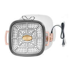 Beautiful 5 in 1 Electric Skillet - Expandable up to 7 Qt with Glass Lid, Rose by Drew Barrymore