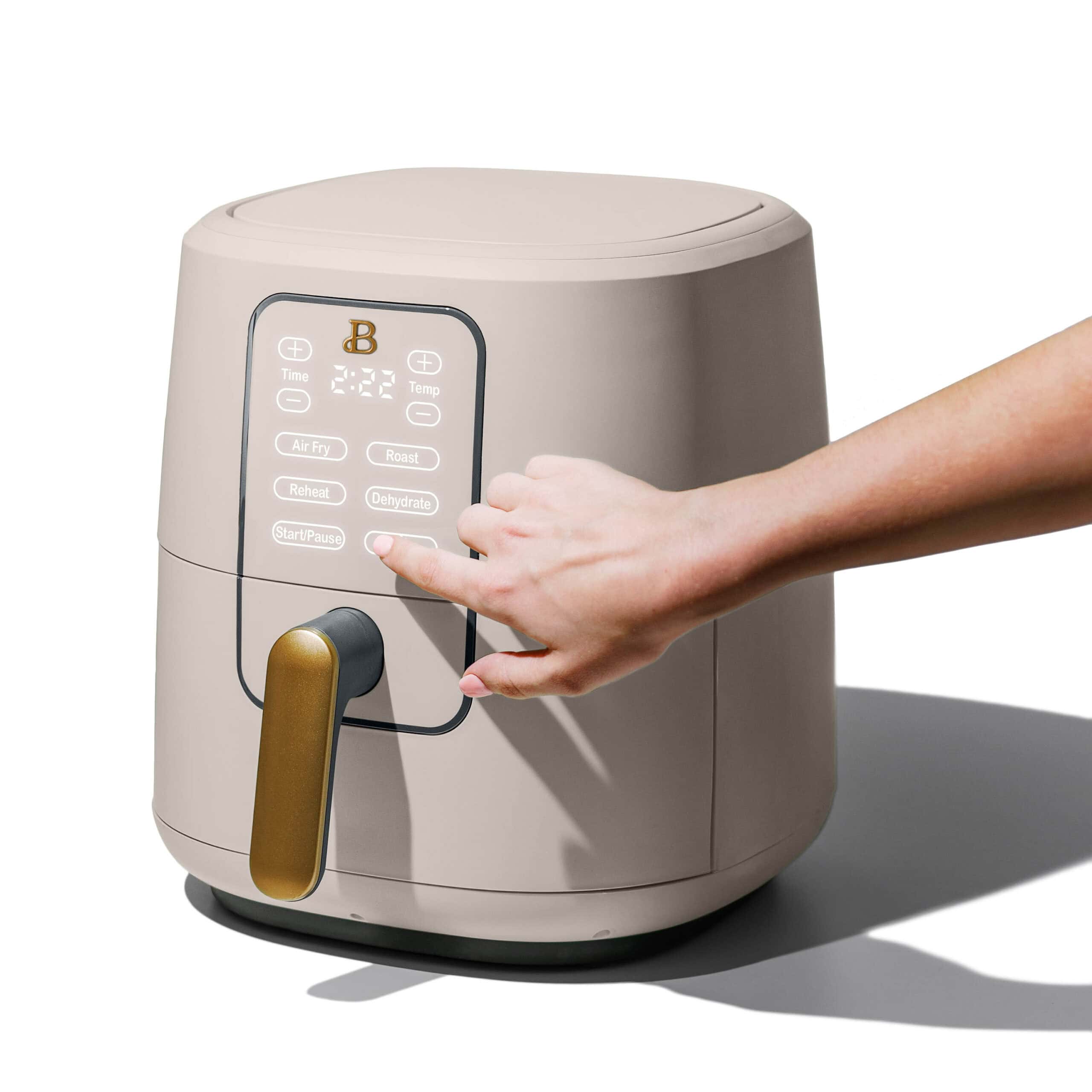 Beautiful 6 Qt Air Fryer with TurboCrisp Technology and Touch-Activated Display, Porcini Taupe by Drew Barrymore