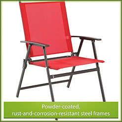 Mainstays Albany Lane Steel 6-Piece Outdoor Patio Dining Set with Umbrella, Red