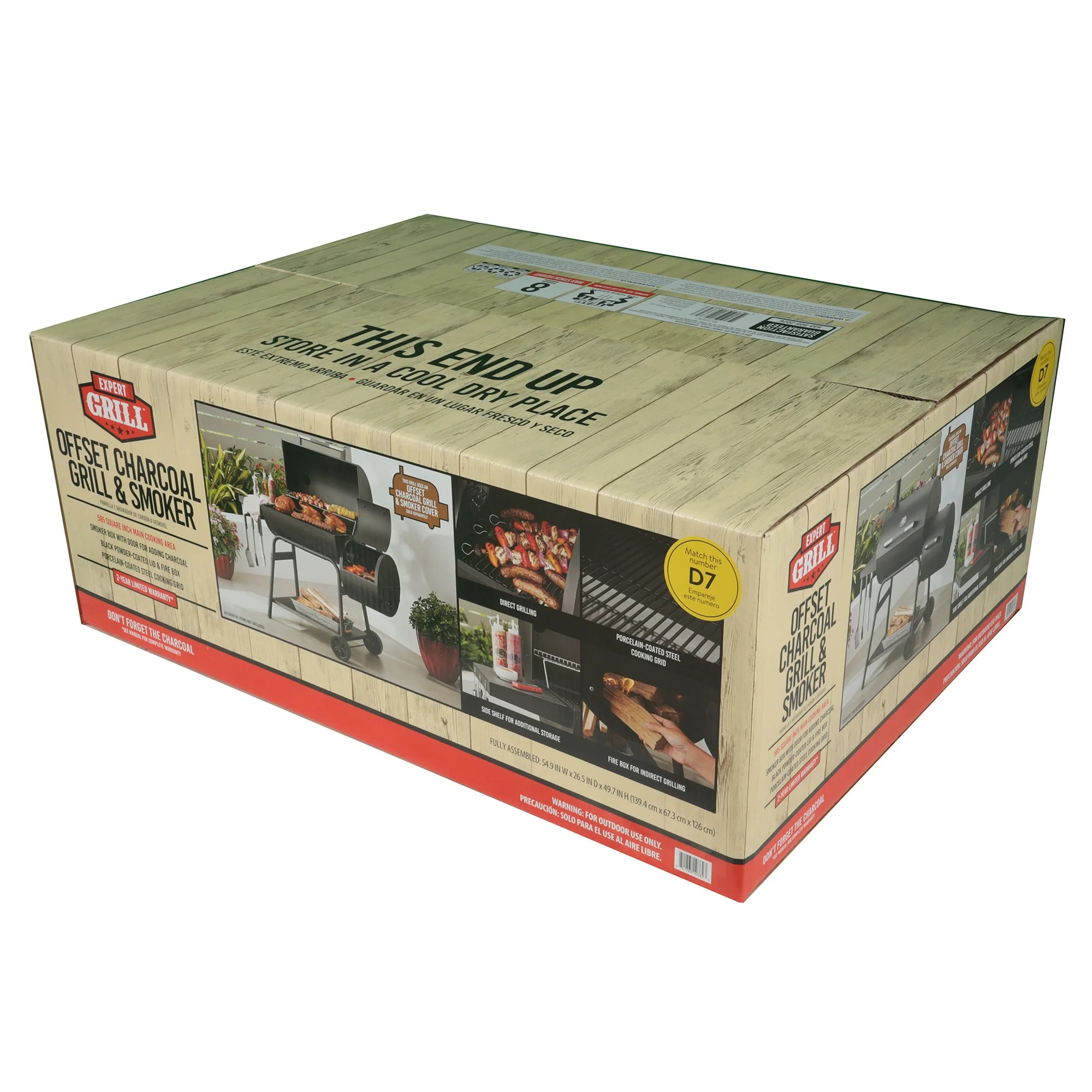 Expert Grill 28" Offset Steel Charcoal Smoker Grill with Side Firebox, Black, New - Image 18