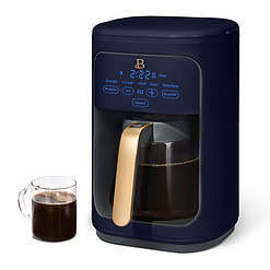Beautiful 14-Cup Programmable Drip Coffee Maker with Touch-Activated Display, Starry Night by Drew Barrymore, Blue