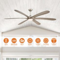 Parrot Uncle 72-inch Driftwood 6-Blade Large DC Ceiling Fan with Light and Remote