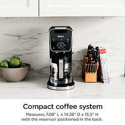 Ninja CFP300 Dual Brew Specialty Drop Coffee Maker, Single-Serve, K-Cup Pod Compatible, 12-Cup, Glass Carafe