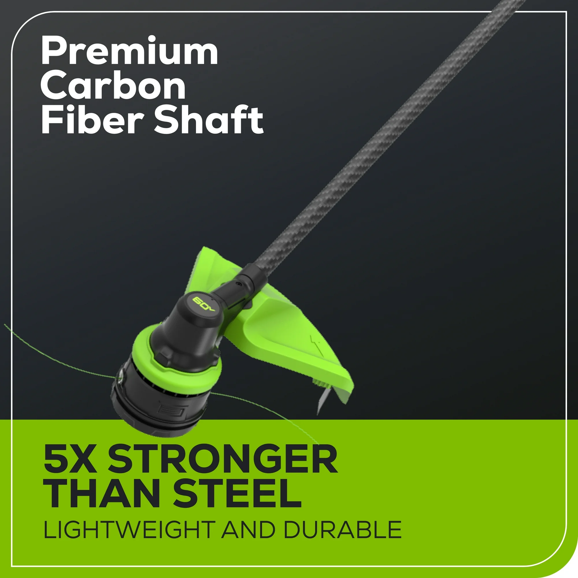 Greenworks 60V 16" Carbon Fiber Shaft String Trimmer with (1) 2.5 Ah Battery & 3A Charger 2136502 - Image 6