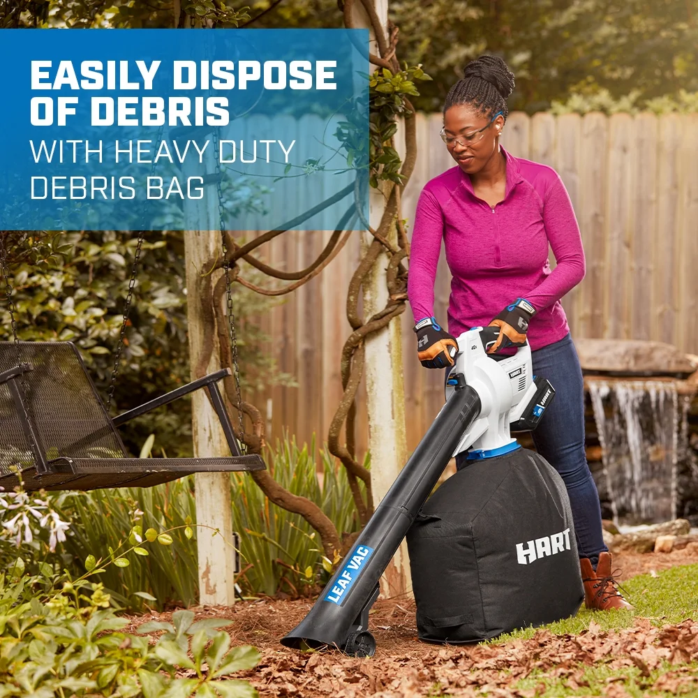 HART 40-Volt Cordless Leaf Vacuum Kit, (1) 4.0Ah Lithium-Ion Battery