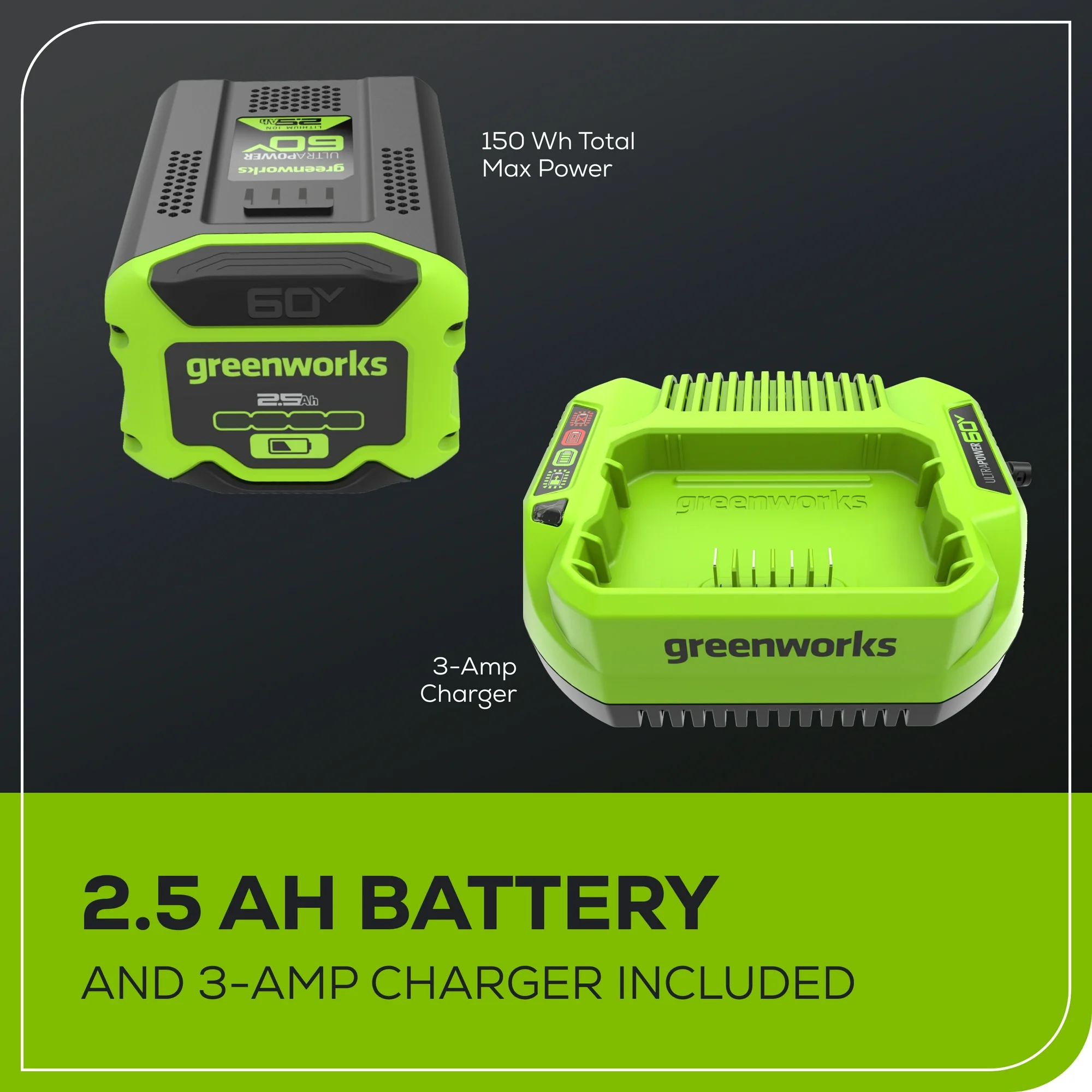 Greenworks 60V 16” Front Mount String Trimmer + 2.5Ah Battery & 3A Charger 2134302 - Image 6