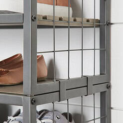 Better Homes & Gardens Farmhouse 3 Tier Shoe Rack, Gray, 30IN Wx 12 IN Dx 18IN H, Holds up to 12 Pairs
