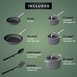 Ninja C39010 NeverStick Premium Hard-Anodized 10-Piece Cookware Set