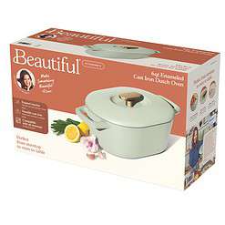 Beautiful 6 Quart Enamel Dutch Oven, Sage Green by Drew Barrymore
