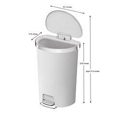 Better Homes & Gardens 14.5 Gallon Kitchen Step Trash Can, Plastic Step-On Pedal Kitchen Trash Can, White
