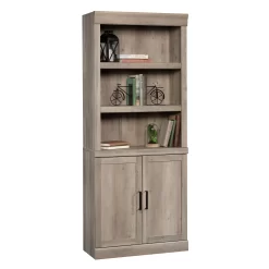 Better Homes & Gardens Glendale 5 Shelf Bookcase with Doors, Rustic Gray Finish