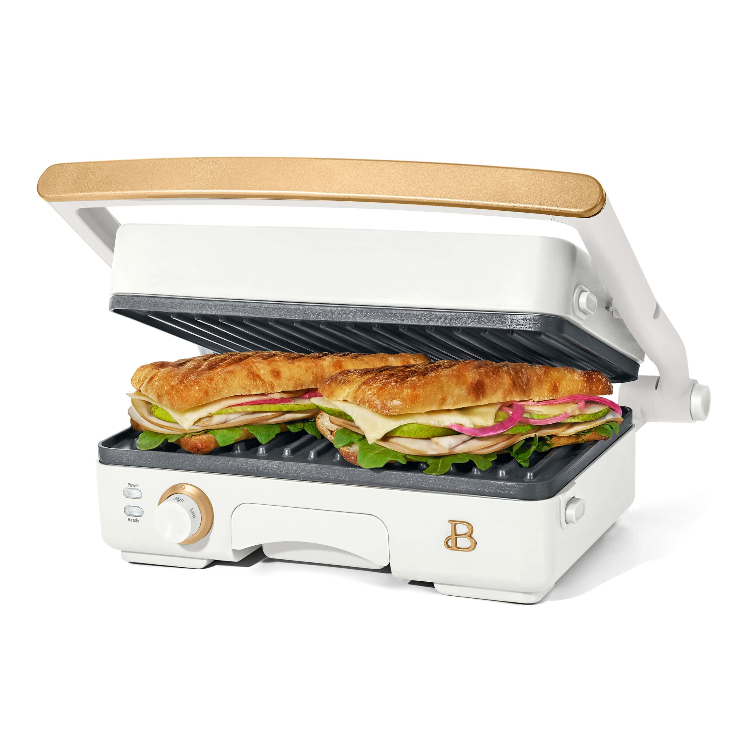 Beautiful 2-in-1 Panini Press & Grill, White Icing by Drew Barrymore