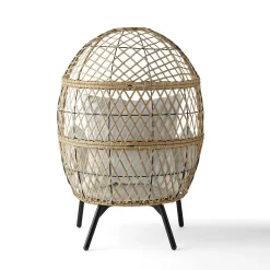 Better Homes & Gardens Ventura Outdoor Wicker Stationary Natural (Kid's Egg Chair), 21.65 in. x 27.17 in. x 39.57 in.