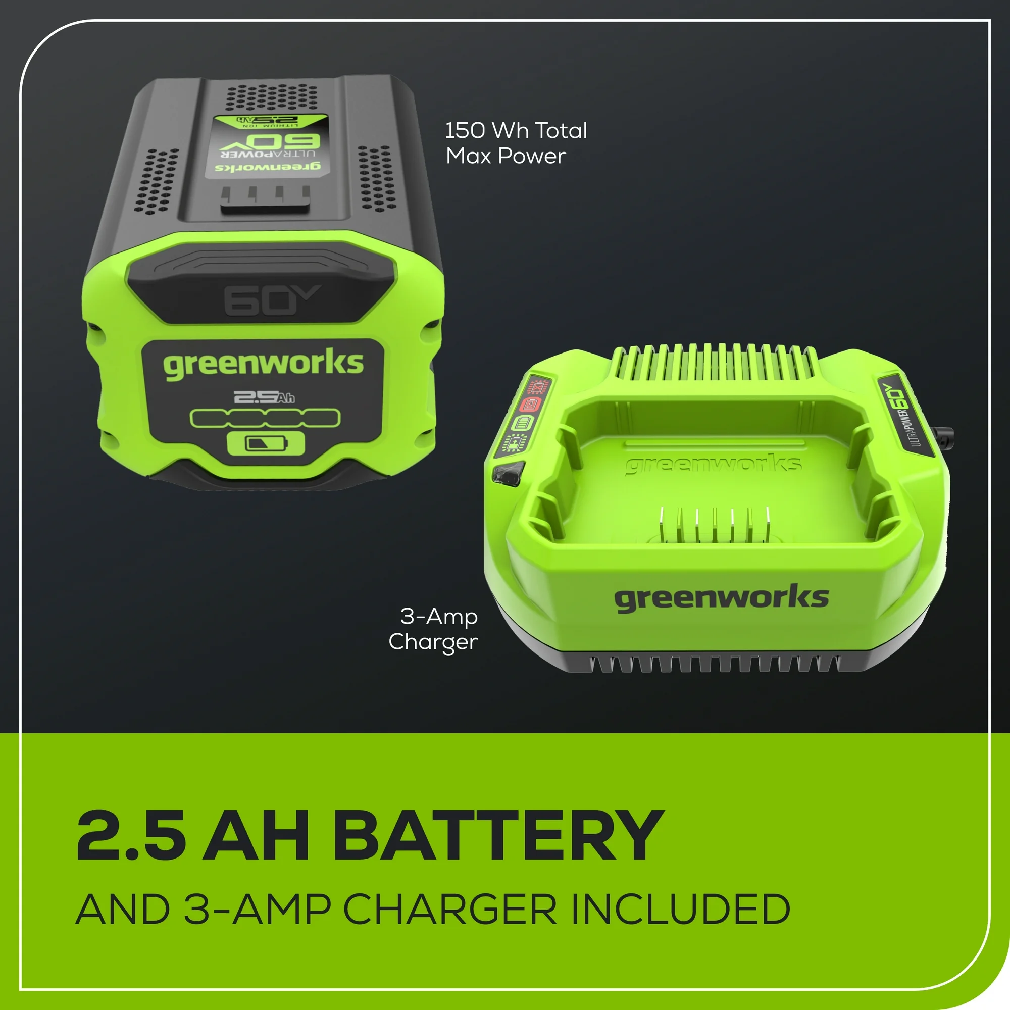 Greenworks 60V 16" Carbon Fiber Shaft String Trimmer with (1) 2.5 Ah Battery & 3A Charger 2136502 - Image 5