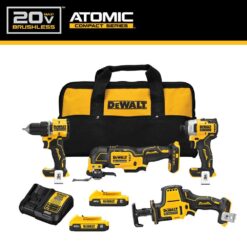 DEWALT DCK486D2 ATOMIC 20-Volt Lithium-Ion Cordless Brushless Combo Kit (4-Tool) with (2) 2.0Ah Batteries, Charger and Bag