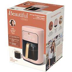 Beautiful 14-Cup Programmable Drip Coffee Maker with Touch-Activated Display, Rose by Drew Barrymore