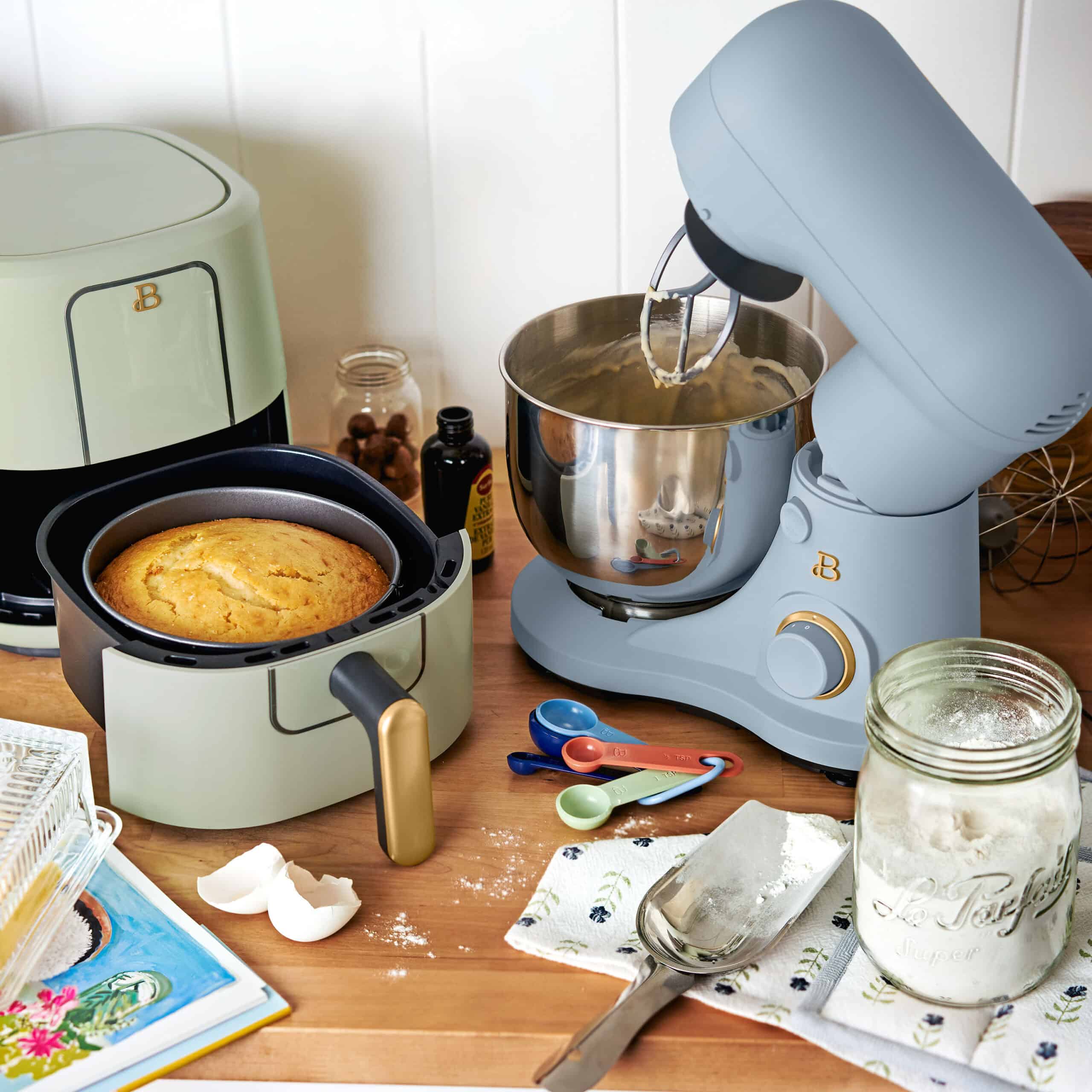 Beautiful 3.5 Qt Stand Mixer, Lightweight & Powerful with Tilt-Head, Cornflower Blue by Drew Barrymore