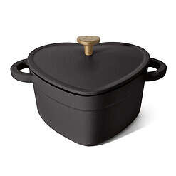Beautiful 2QT Cast Iron Heart Dutch Oven, Black Sesame by Drew Barrymore
