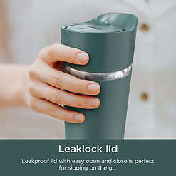 Ninja Sip Perfect 16oz. Travel Mug, Leak Proof Stainless Steel Insulated Tumbler for Hot Drinks, Evergreen
