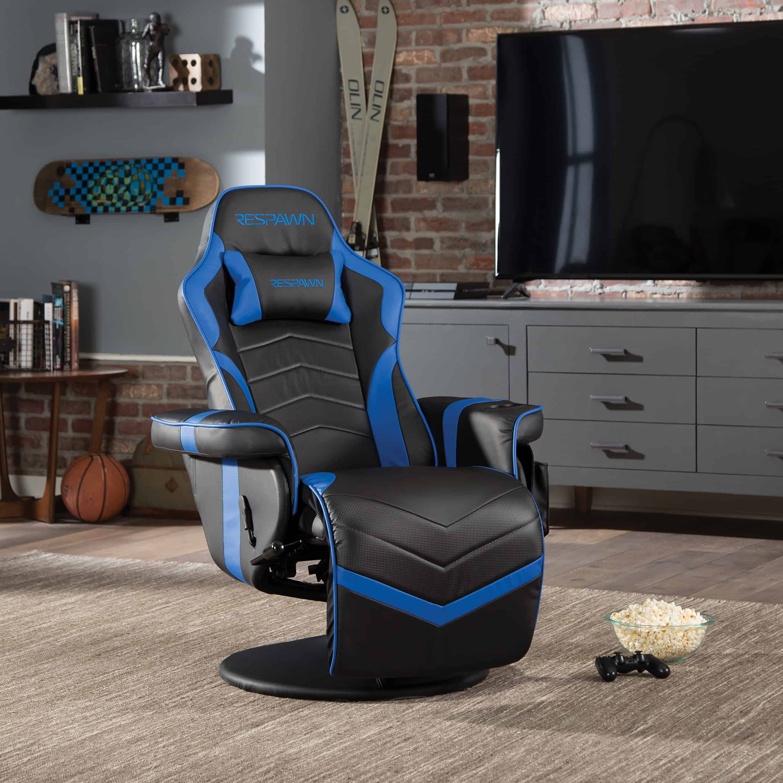 RESPAWN 900 Gaming Recliner - Reclining Gaming Chair with Footrest, Gaming Chair Recliner, Blue