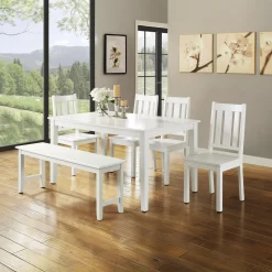 Better Homes & Gardens Bankston Wood Dining Chair, Set of 2, White, Indoor