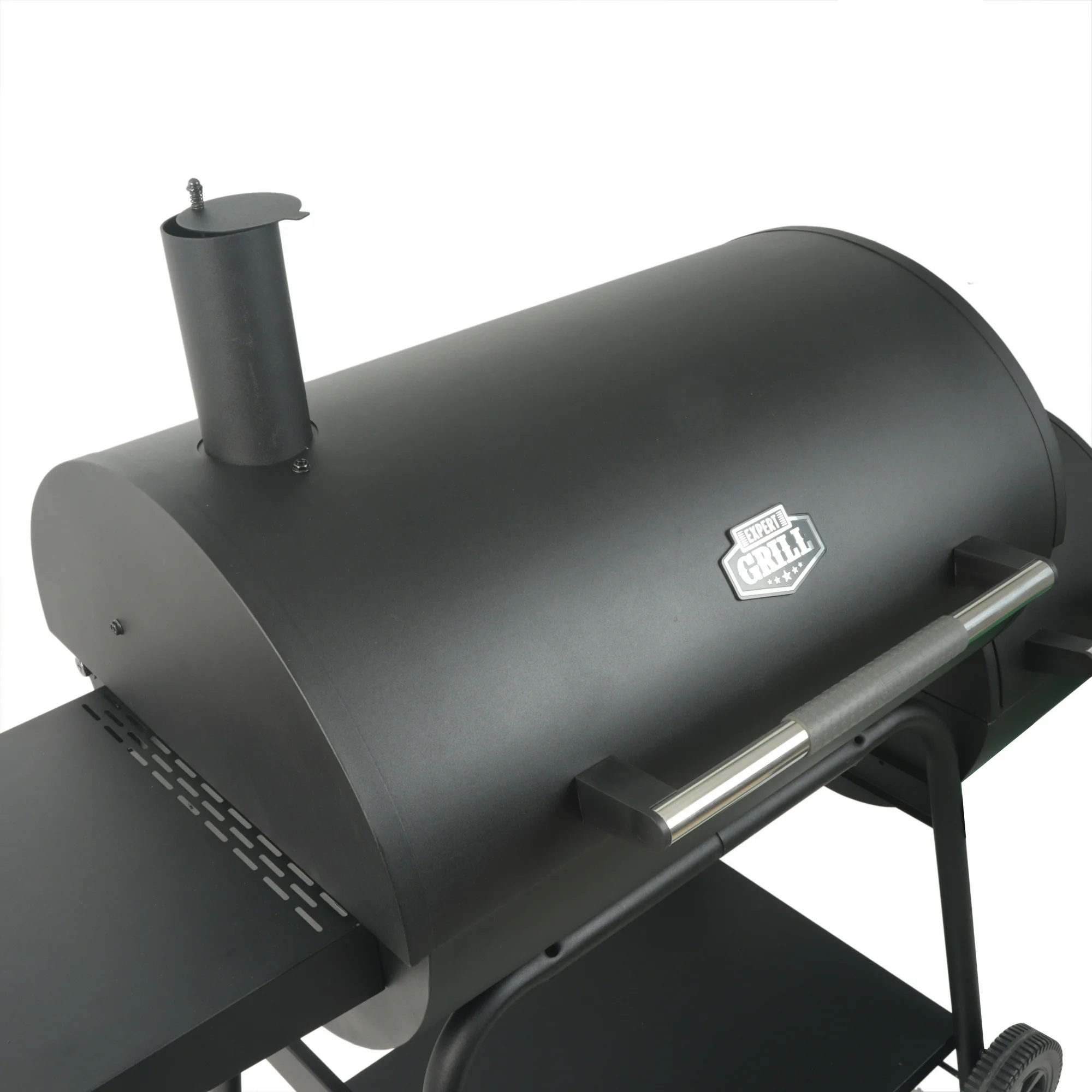 Expert Grill 28" Offset Steel Charcoal Smoker Grill with Side Firebox, Black, New - Image 11