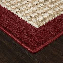 Mainstays Traditional Faux Sisal Olefin Red Border Indoor Living Room Area Rug, 7'6