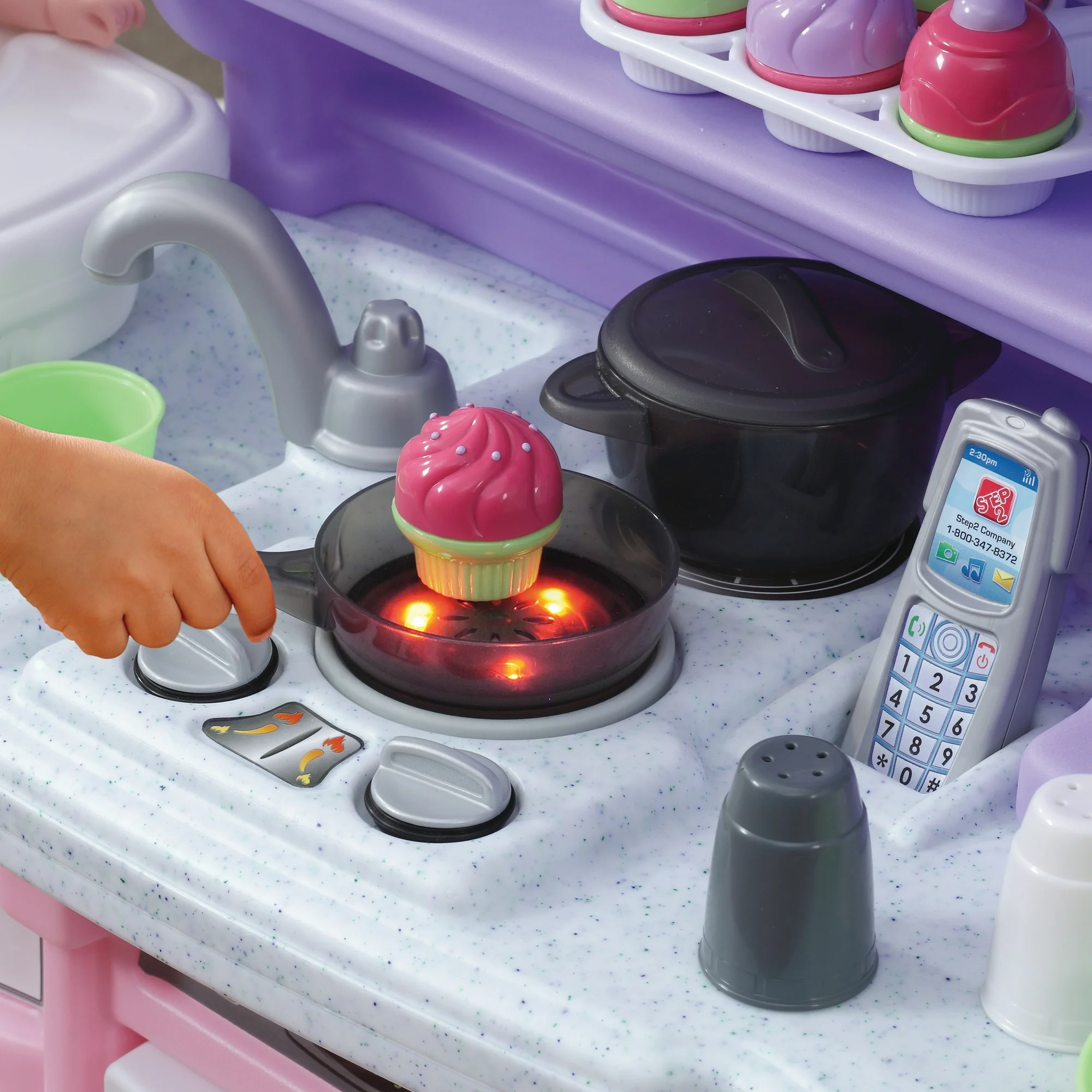 Step2 Little Bakers Pink Toddler Plastic Kitchen Playset with 30 Piece Play Set
