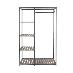 Better Homes & Gardens Farmhouse Gray Wood and Metal Garment Rack