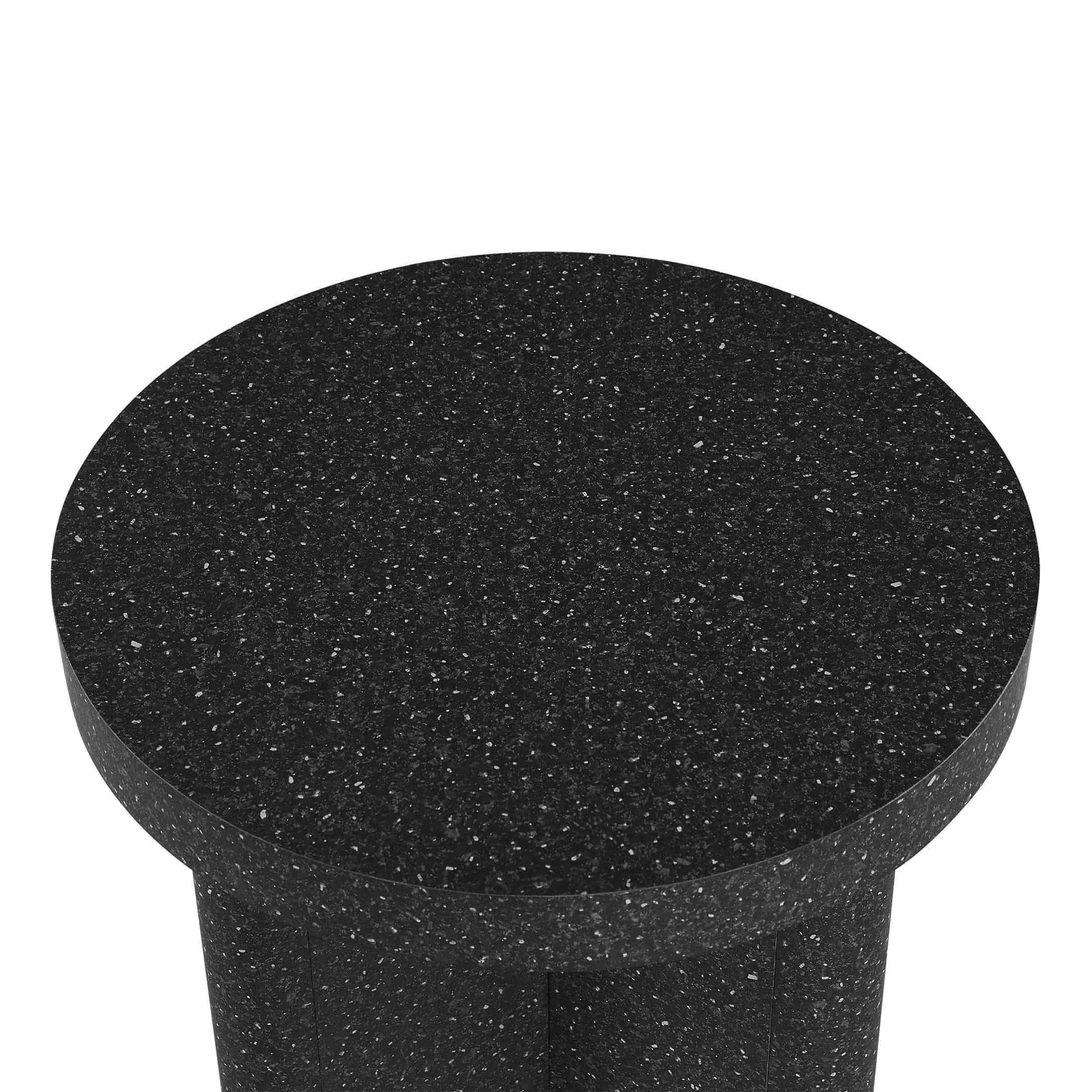 Beautiful Contempo Round Side Table by Drew Barrymore, Speckled Marble Finish