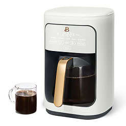 Beautiful 14-Cup Programmable Drip Coffee Maker with Touch-Activated Display, White Icing by Drew Barrymore