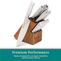 The Pioneer Woman Pioneer Signature 14-Piece Stainless Steel Knife Block Set, Gray