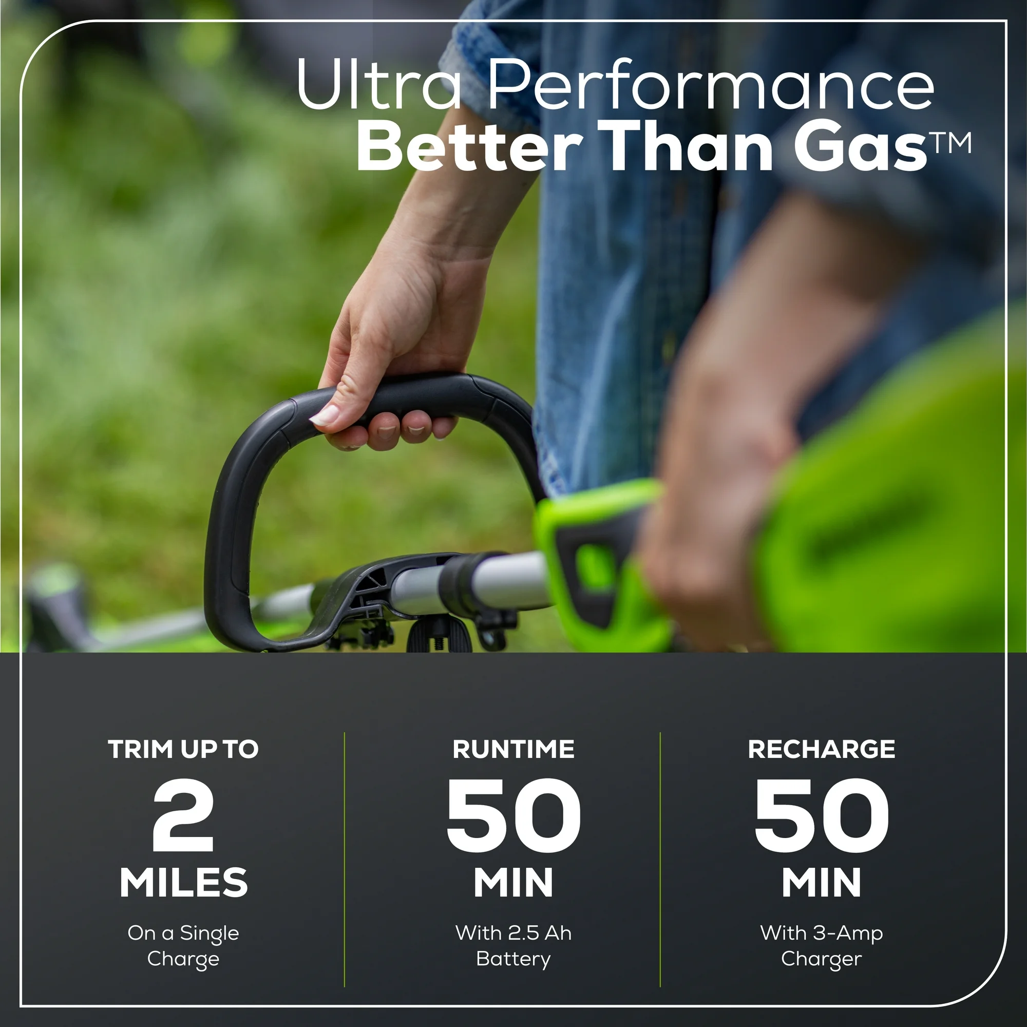 Greenworks 60V 16” Front Mount String Trimmer + 2.5Ah Battery & 3A Charger 2134302 - Image 12