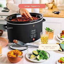 Beautiful 6 Qt Programmable Slow Cooker, Black Sesame by Drew Barrymore