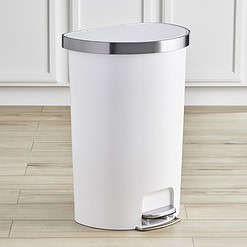 Better Homes & Gardens 14.5 Gallon Kitchen Step Trash Can, Plastic Step-On Pedal Kitchen Trash Can, White