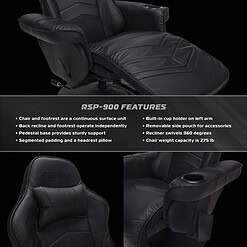 RESPAWN 900 Gaming Recliner - Reclining Gaming Chair with Footrest, Gaming Chair Recliner, Black