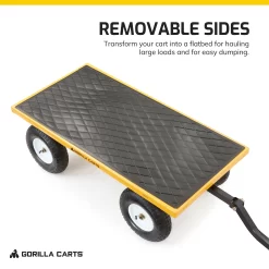Gorilla Carts GOR1201B 1200-lb. Heavy-Duty Steel Utility Cart, 13