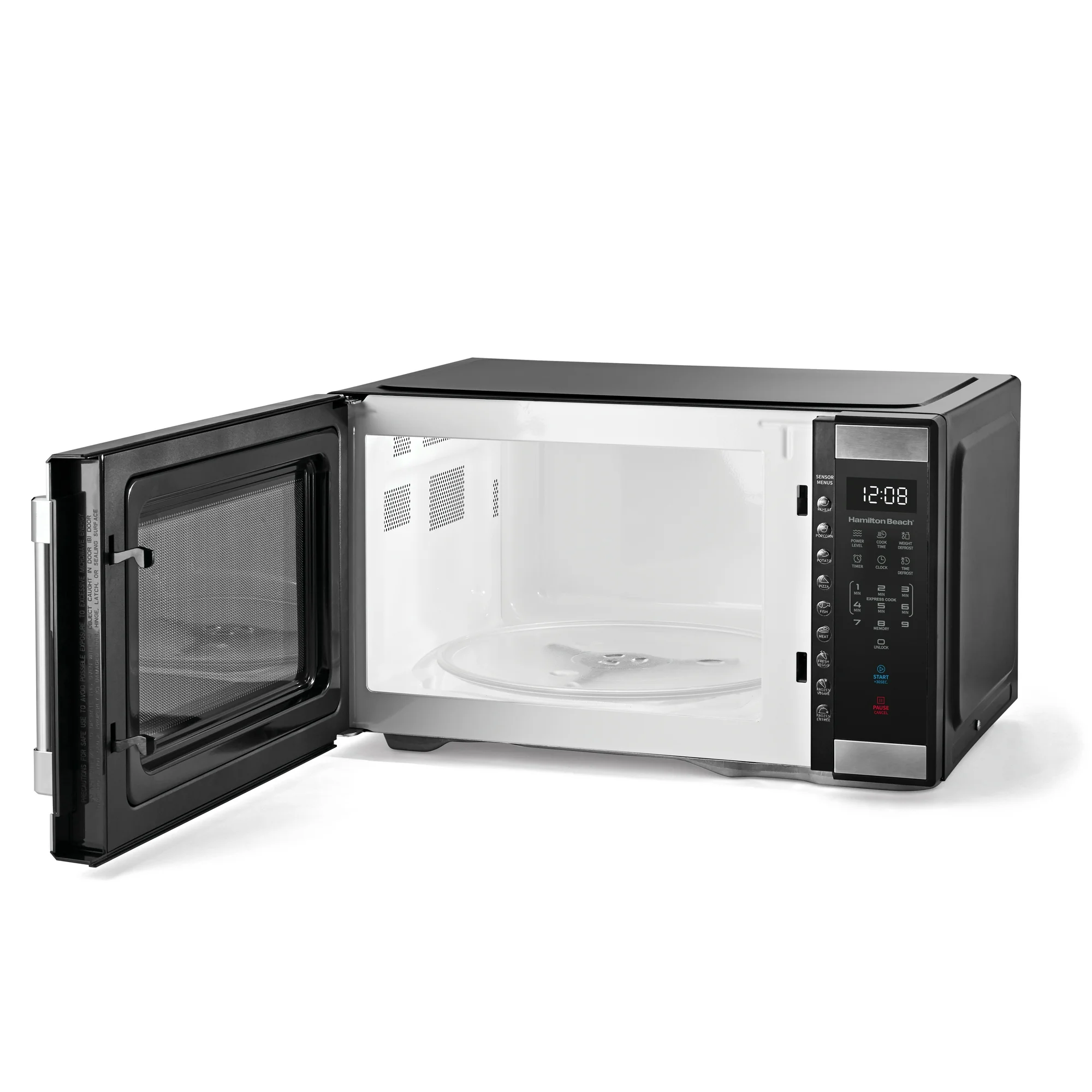 Hamilton Beach 1.1 Cu ft Countertop Microwave Oven in Stainless Steel, Sensor Cook