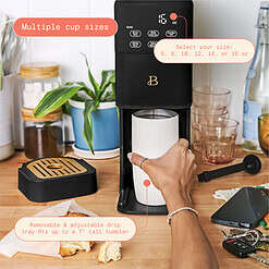 Beautiful Perfect Grind Programmable Single Serve Coffee Maker, Black Sesame by Drew Barrymore