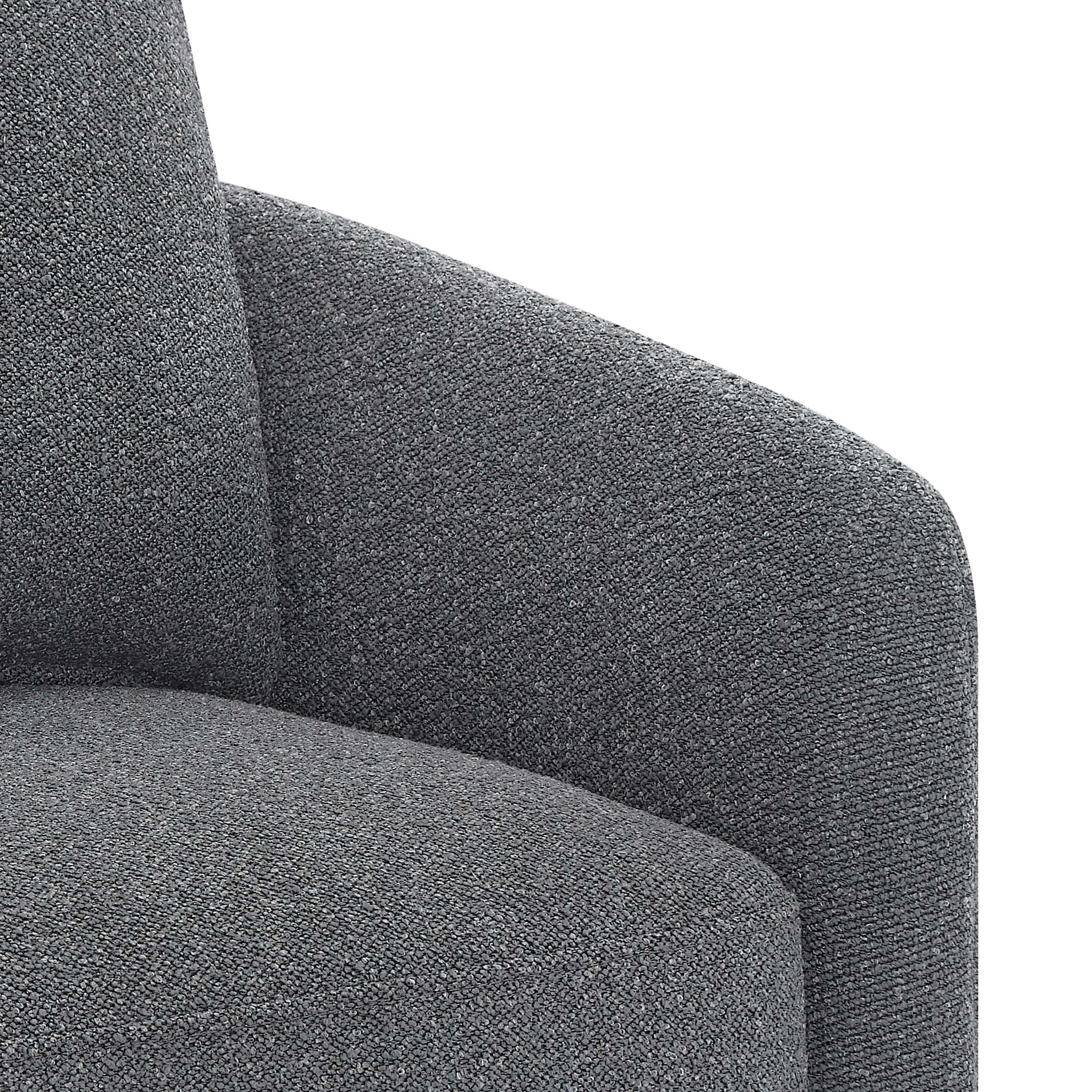 Beautiful Drew Kids Accent Chair by Drew Barrymore, Charcoal Bouclé Fabric