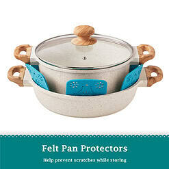 The Pioneer Woman Prairie Signature 14-Piece Cast Aluminum Cookware Set, Linen Speckle