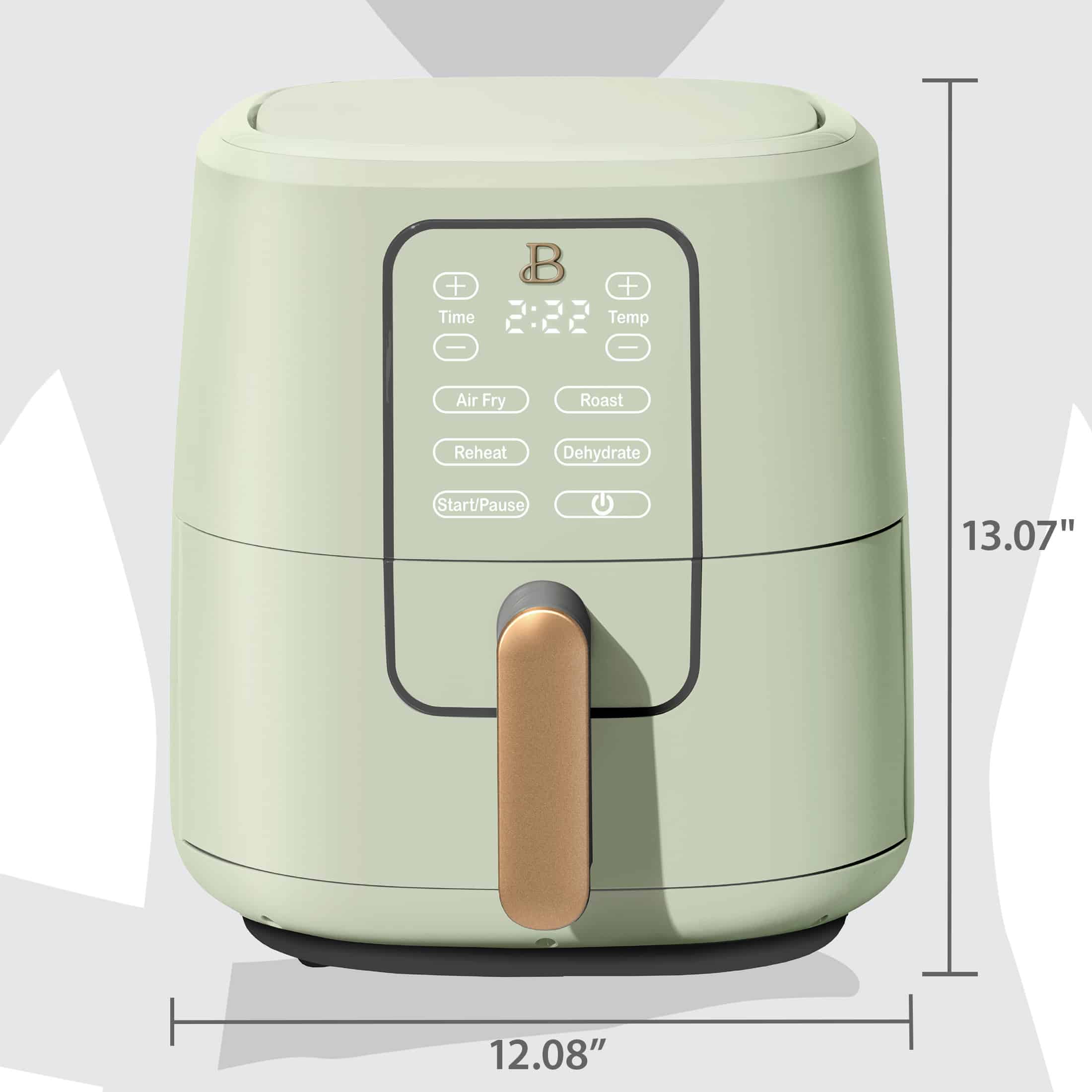 Beautiful 6 Qt Air Fryer with TurboCrisp Technology and Touch-Activated Display, Sage Green by Drew Barrymore