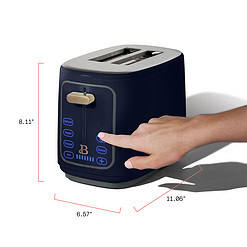 Beautiful 2 Slice Toaster with Touch-Activated Display, Starry Night by Drew Barrymore, Blue