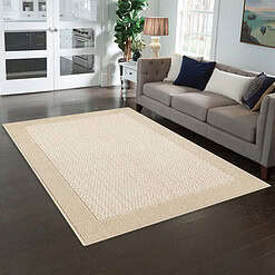 Mainstays Traditional Faux Sisal Olefin Beige Border Indoor Living Room Area Rug, 7'6