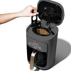 Beautiful 14-Cup Programmable Drip Coffee Maker with Touch-Activated Display, Oyster Grey by Drew Barrymore