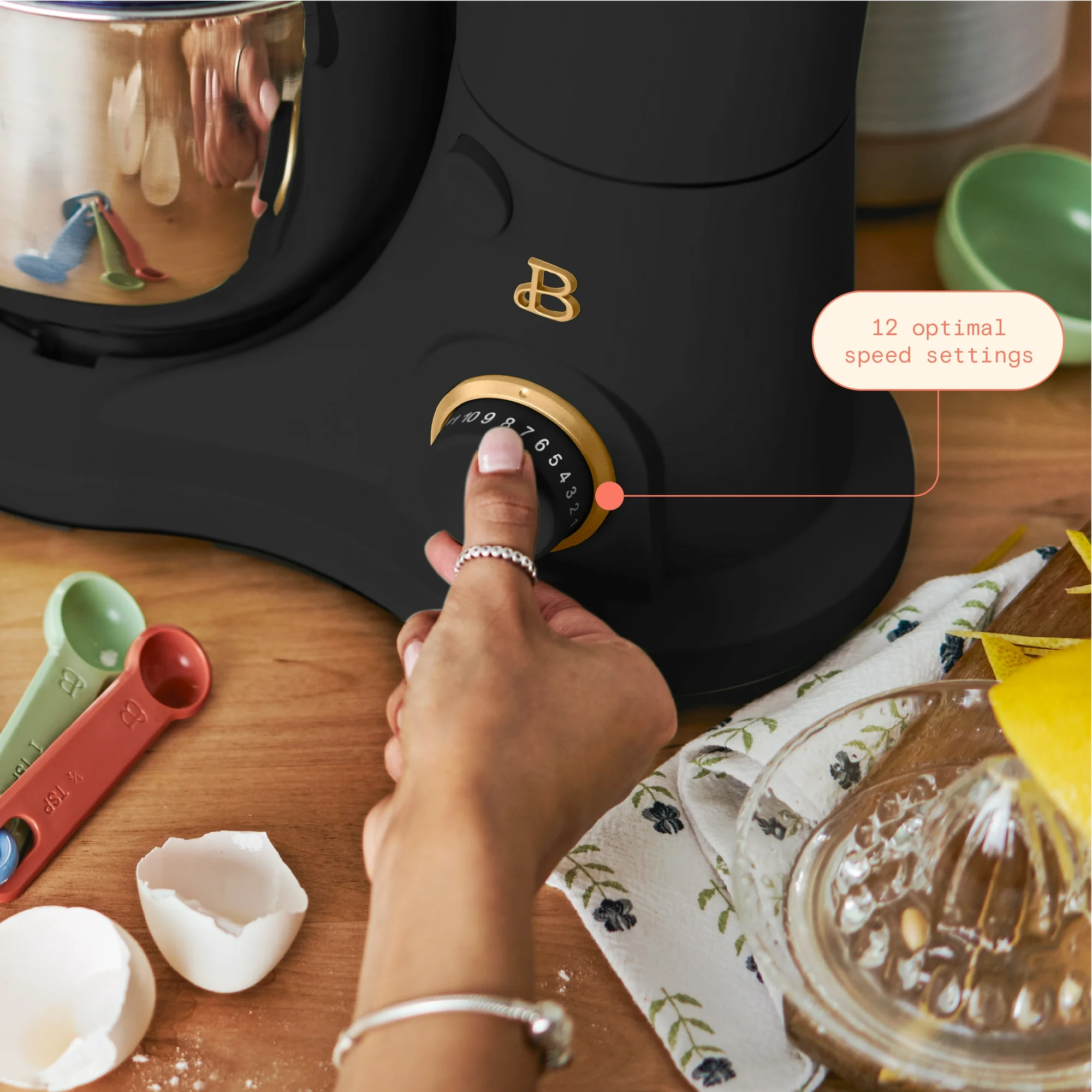 Beautiful 3.5 Qt Stand Mixer, Lightweight & Powerful with Tilt-Head, Black Sesame by Drew Barrymore - Image 11