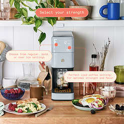 Beautiful Perfect Grind Programmable Single Serve Coffee Maker, Cornflower Blue by Drew Barrymore
