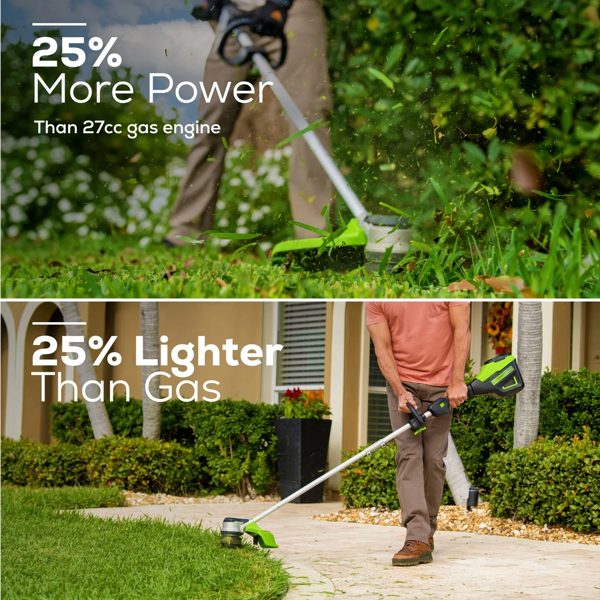Greenworks 60V 16" Cordless Brushless String Trimmer/Edger with 2.5Ah Battery & Charger - Image 7