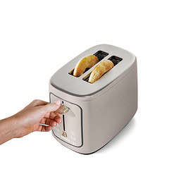 Beautiful 2 Slice Toaster with Touch-Activated Display, Porcini Taupe by Drew Barrymore